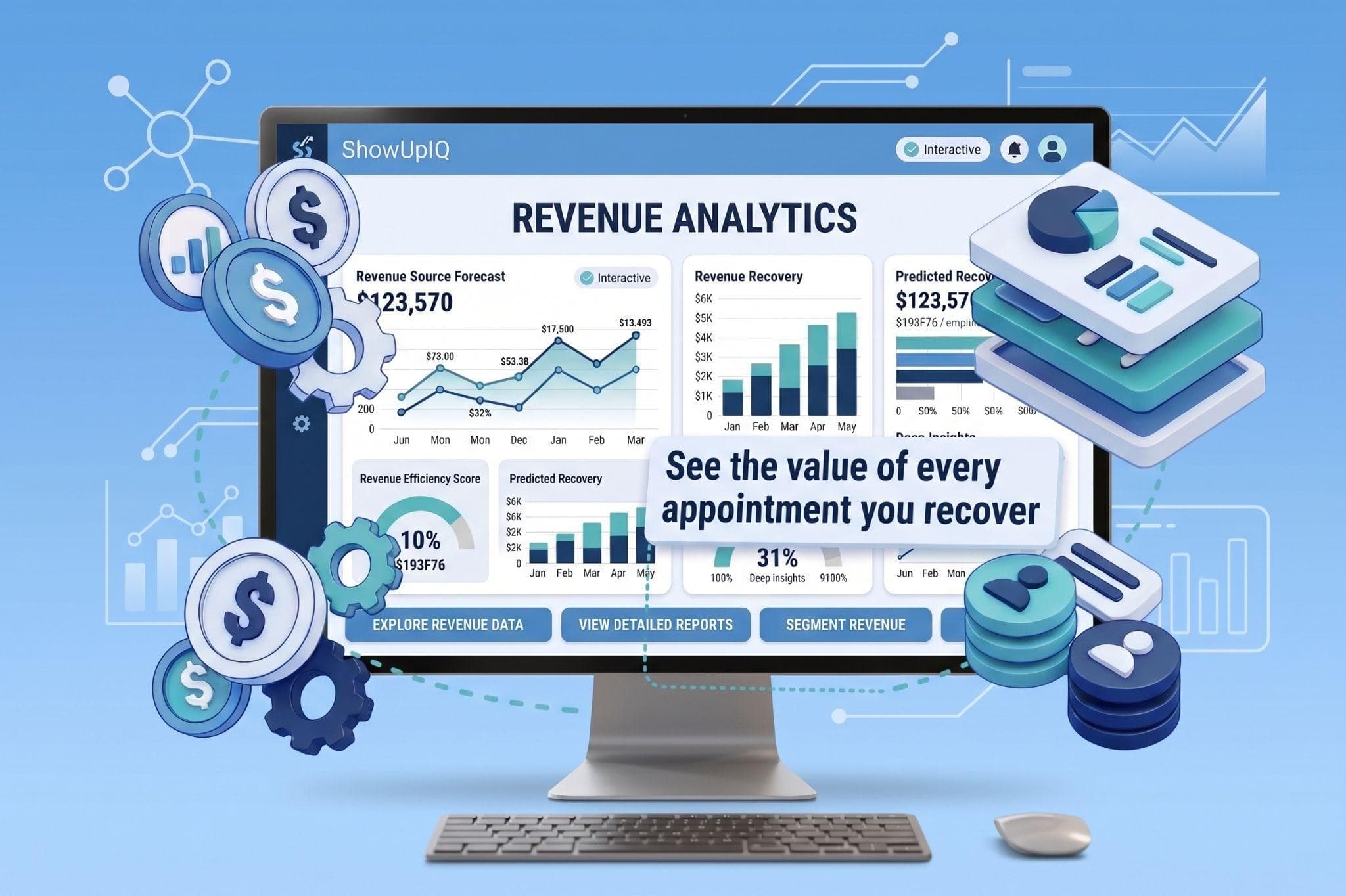 ShowUpIQ revenue analytics dashboard